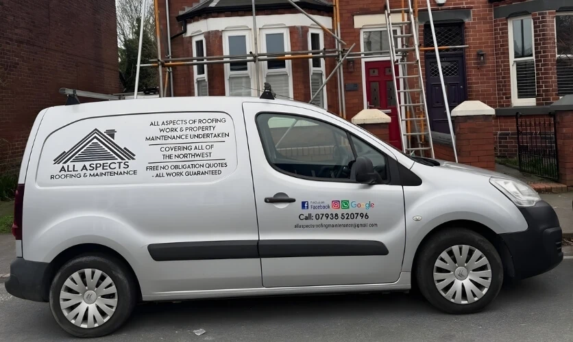 All Aspects Roofing & Maintenance van - Professional roofing contractors in Merseyside